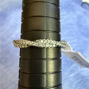 Sterling & Moissanite Half Eternity Band